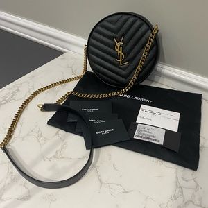 BRAND NEW 2022 Saint Laurent VINYLE ROUND CAMERA CROSSBODY BAG